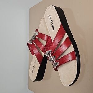 MINNETONKA SANDALS 5236 Sz 7 BURGANDY